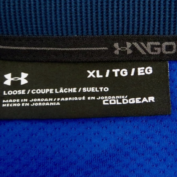 NEW! Under Armour Golf Loose Coldgear Storm Pullover Snap Button Blue SZ XL - Picture 10 of 11